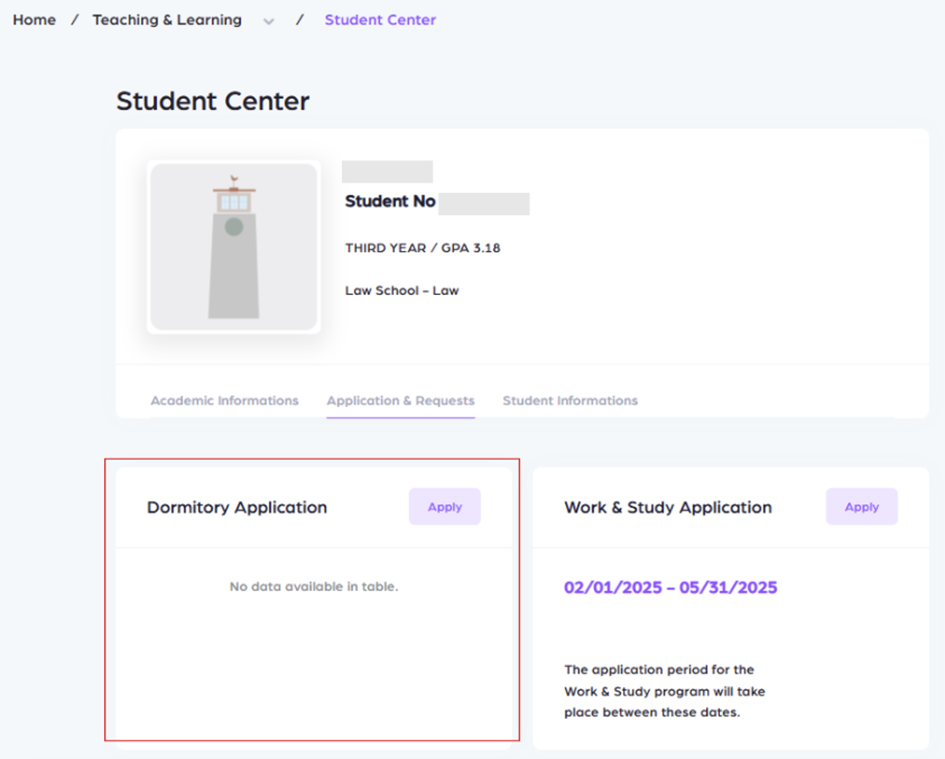 KUHub Campus Hub Student Center Dormitory Applications Screenshot