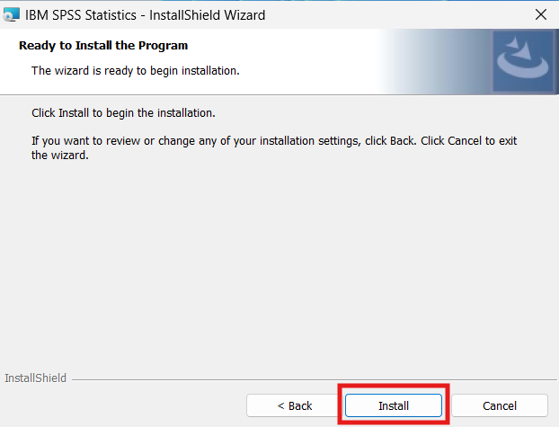 SPSS license agreement acceptance screen